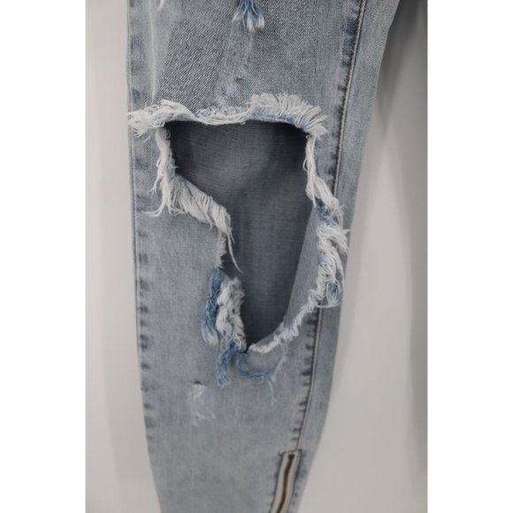 One Teaspoon Women's Size 26 Distressed Ripped Skinny‎ Leg Jeans Ankle Zip blue - Picture 3 of 12